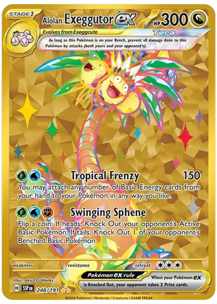 2024 Pokemon Ssp EN-Surging Sparks Alolan Exeggutor EX Hyper Rare 248/191