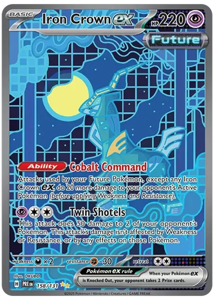 2025 Pokemon Pre EN-Prismatic Evolutions Iron Crown EX Special Illustration Rare 158/131