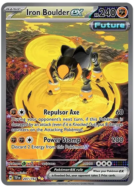 2024 Pokemon Tef EN-Temporal Forces Iron Boulder EX Special Illustration Rare 207/162