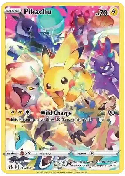 2023 Pokemon Sword and Shield Crown Zenith Full Art/Pikachu Base 160/159