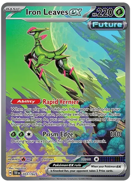 2024 Pokemon Tef EN-Temporal Forces Iron Leaves EX Special Illustration Rare 203/162