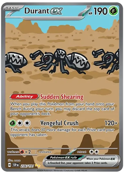 2024 Pokemon Ssp EN-Surging Sparks Durant EX Special Illustration Rare 236/191