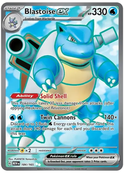 2023 Pokemon Mew EN-151 Blastoise EX Ultra Rare 184/165