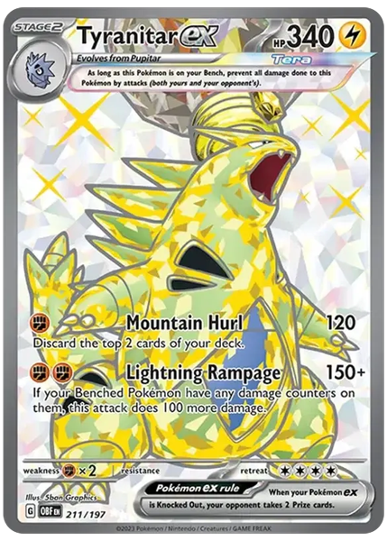 2023 Pokemon Obf EN-Obsidian Flames Tyranitar EX Ultra Rare 211/197