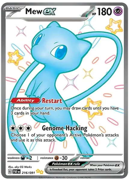 2024 Pokemon Paf EN-Paldean Fates Mew EX Shiny Ultra Rare 216/091