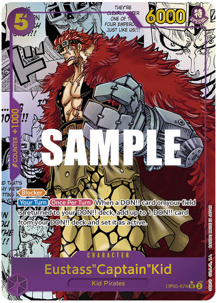 2023 One Piece OP05-Awakening of the New Era Eustass "Captain" Kid Manga Alternate Art OP05-074