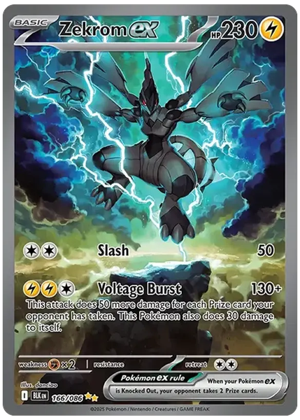 2025 Pokemon Blk EN-Black Bolt Zekrom EX Special Illustration Rare 166/086
