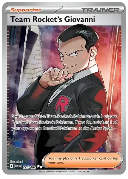 2025 Pokemon Dri EN-Destined Rivals Team Rocket's Giovanni Ultra Rare 225/182