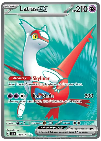 2024 Pokemon Ssp EN-Surging Sparks Latias EX Ultra Rare 220/191