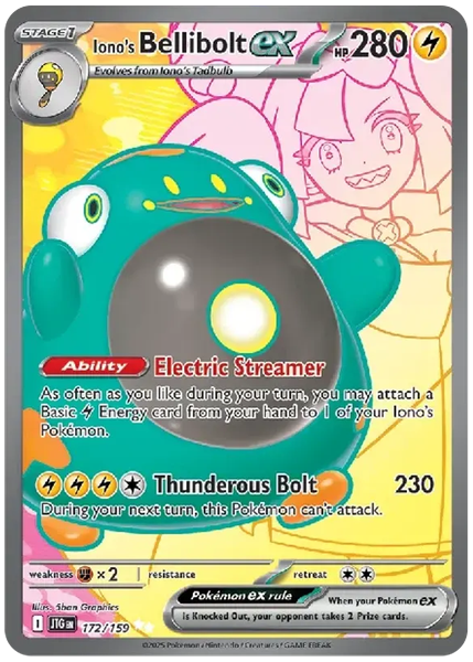 2025 Pokemon Jtg EN-Journey Together Iono's Bellibolt EX Ultra Rare 172/159
