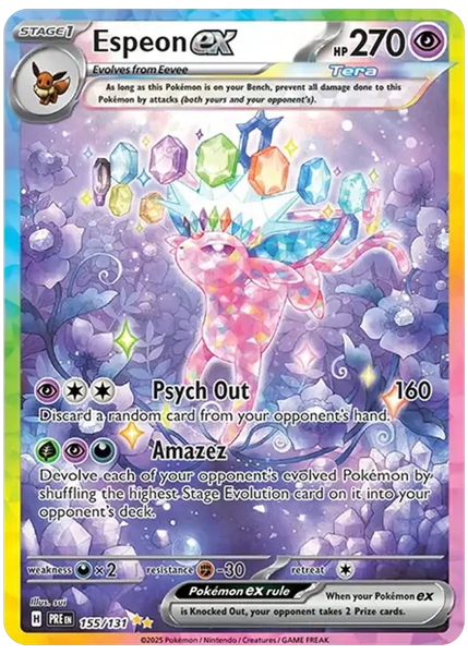 2025 Pokemon Pre EN-Prismatic Evolutions Espeon EX Special Illustration Rare 155/131
