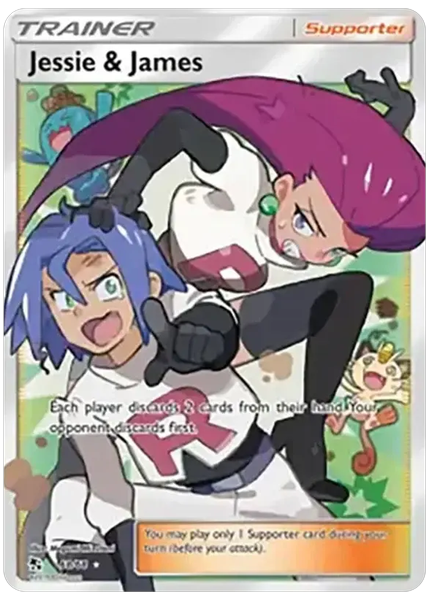 2019 Pokemon Sun & Moon Hidden Fates Full Art/Jessie & James Base 68/68