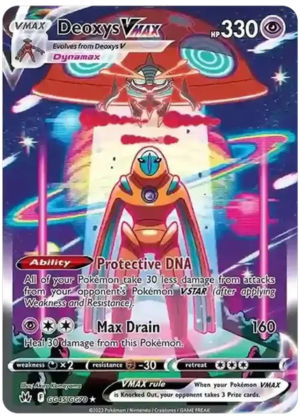 2023 Pokemon Sword and Shield Crown Zenith Full Art/Deoxys Vmax Base GG45/GG70