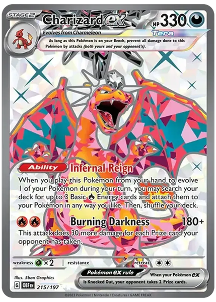 2023 Pokemon Obf EN-Obsidian Flames Charizard EX Ultra Rare 215/197