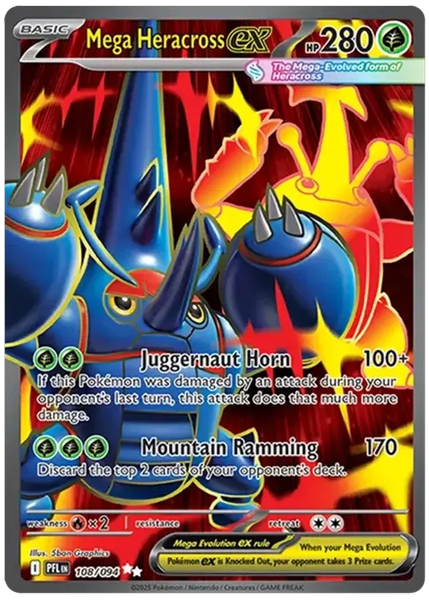 2025 Pokemon Pfl EN-Phantasmal Flames Mega Heracross EX Ultra Rare 108/094