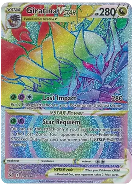 2022 Pokemon Sword & Shield Lost Origin Full Art/Giratina Vstar Secret 201/196