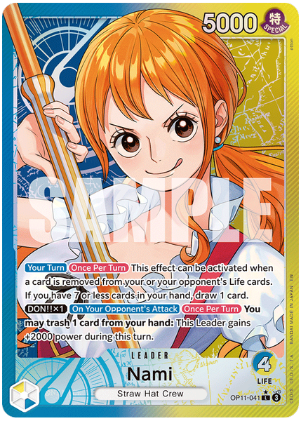 2025 One Piece OP11-A Fist of Divine Speed Nami Alternate Art OP11-041