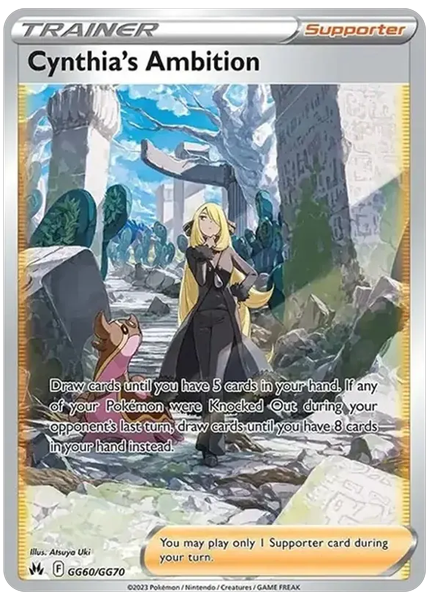 2023 Pokemon Sword and Shield Crown Zenith Full Art/Cynthia's Ambition Base GG60/GG70