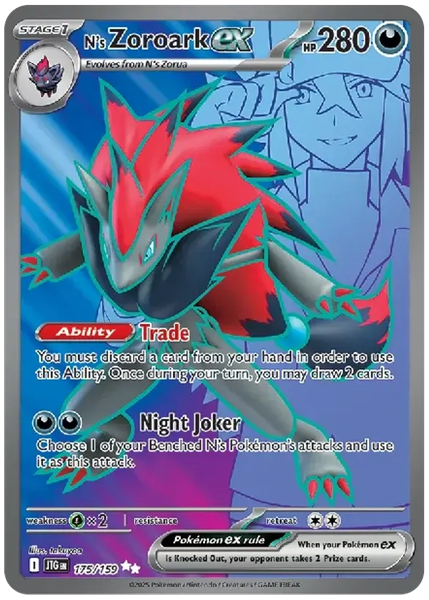 2025 Pokemon Jtg EN-Journey Together N's Zoroark EX Ultra Rare 175/159