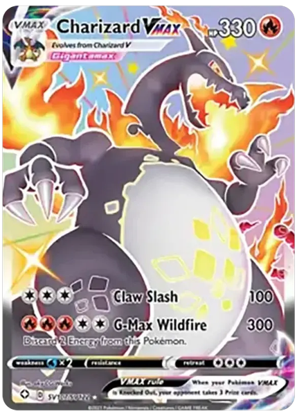 2021 Pokemon Sword & Shield Shining Fates Full Art/Charizard Vmax Base SV107/SV122
