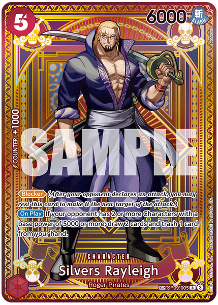 2025 One Piece OP11-A Fist of Divine Speed Silvers Rayleigh Special Alternate Art OP09-005