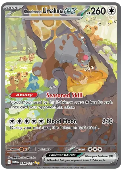 2024 Pokemon Twm EN-Twilight Masquerade Bloodmoon Ursaluna EX Special Illustration Rare 216/167