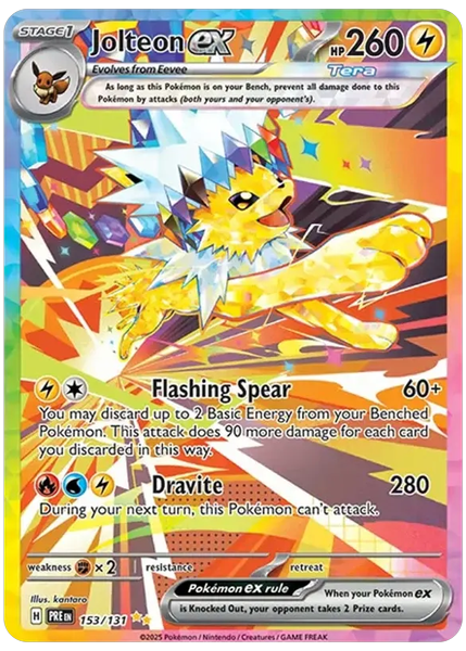 2025 Pokemon Pre EN-Prismatic Evolutions Jolteon EX Special Illustration Rare 153/131
