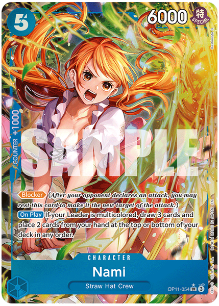 2025 One Piece OP11-A Fist of Divine Speed Nami Alternate Art OP11-054