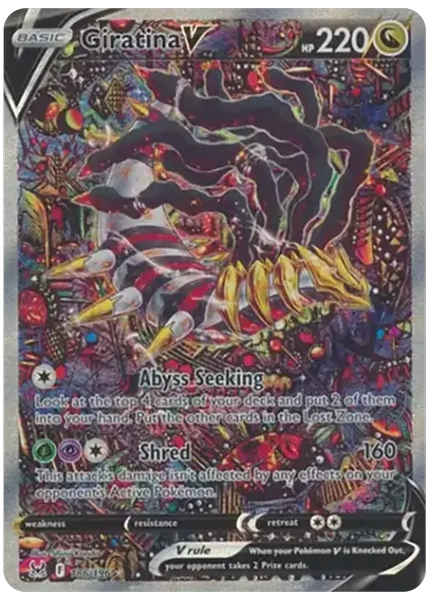 2022 Pokemon Sword & Shield Lost Origin Full Art/Giratina V Base 186/196
