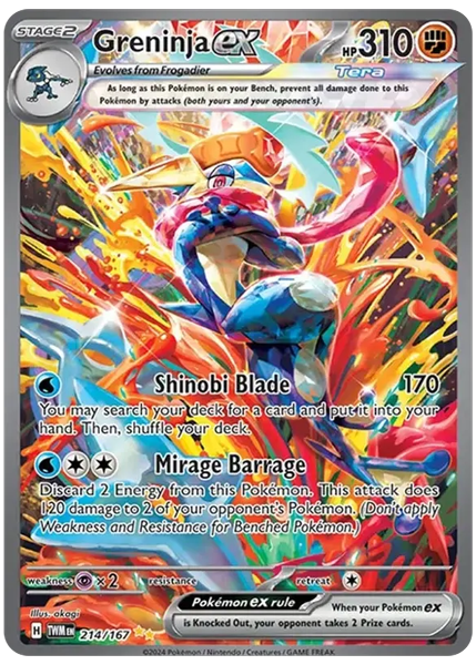2024 Pokemon Twm EN-Twilight Masquerade Greninja EX Special Illustration Rare 214/167