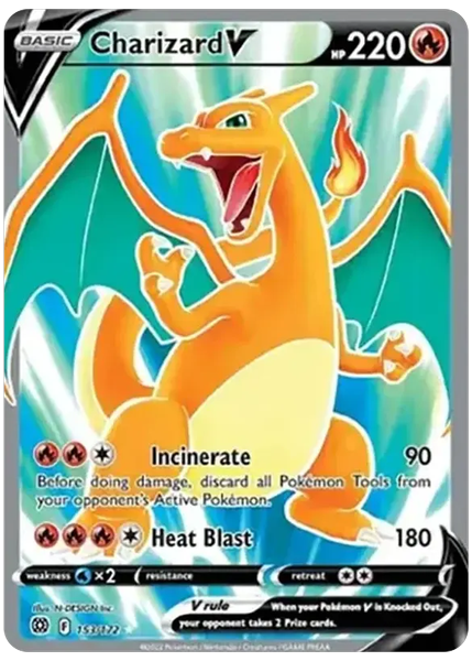 2022 Pokemon Sword & Shield Brilliant Stars Full Art/Charizard V Base 153/172