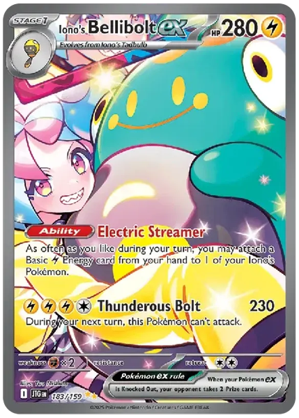 2025 Pokemon Jtg EN-Journey Together Iono's Bellibolt EX Special Illustration Rare 183/159