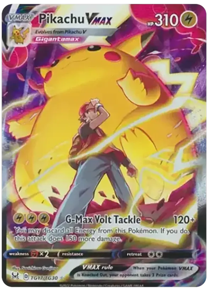 2022 Pokemon Sword & Shield Lost Origin Full Art/Pikachu Vmax Base TG17/TG30