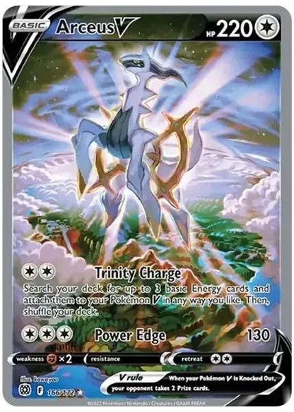 2022 Pokemon Sword & Shield Brilliant Stars Full Art/Arceus V Base 166/172