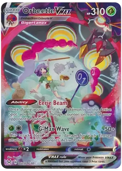 2022 Pokemon Sword & Shield Lost Origin Full Art/Orbeetle Vmax Base TG13/TG30