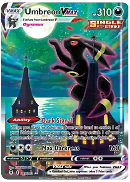 2021 Pokemon Sword & Shield Evolving Skies Full Art/Umbreon Vmax Secret 215/203