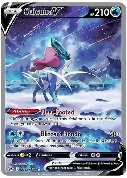 2023 Pokemon Sword and Shield Crown Zenith Full Art/Suicune V Base GG38/GG70