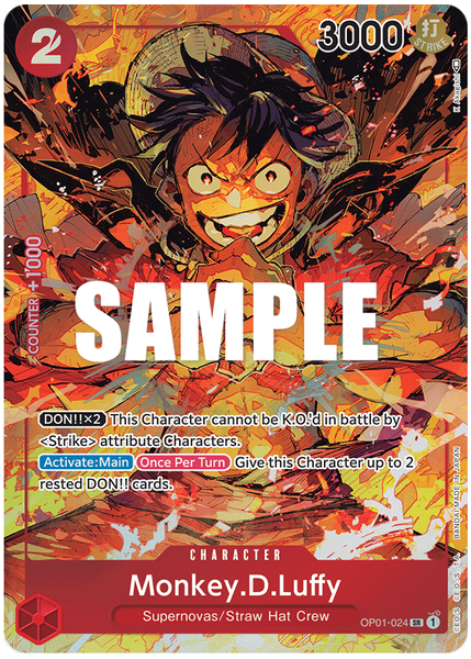 2022 One Piece OP01-Romance Dawn Monkey D. Luffy Alternate Art OP01-024