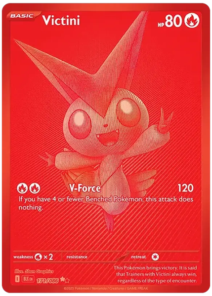 2025 Pokemon Blk EN-Black Bolt Victini Black White Rare 171/086