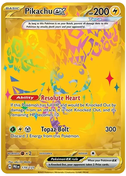 2025 Pokemon Pre EN-Prismatic Evolutions Pikachu EX Hyper Rare 179/131