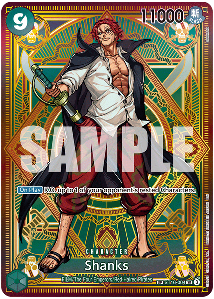 2025 One Piece OP11-A Fist of Divine Speed Shanks Special Alternate Art ST16-004