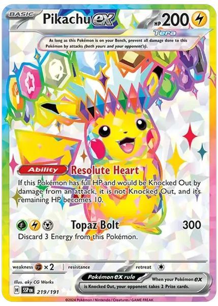 2024 Pokemon Ssp EN-Surging Sparks Pikachu EX Ultra Rare 219/191