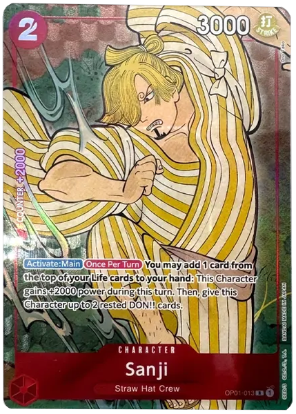 2024 One Piece English Version 1st Anniversary Set Sanji Base OP01-013