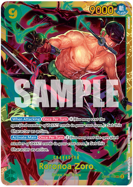 2024 One Piece OP06-Wings of the Captain Roronoa Zoro Base OP06-118