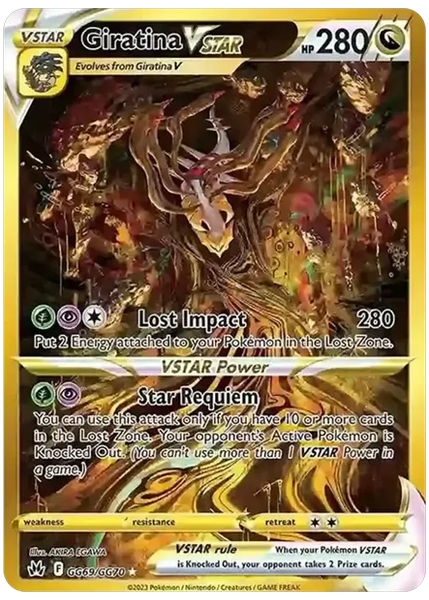 2023 Pokemon Sword and Shield Crown Zenith Full Art/Giratina Vstar Secret GG69/GG70
