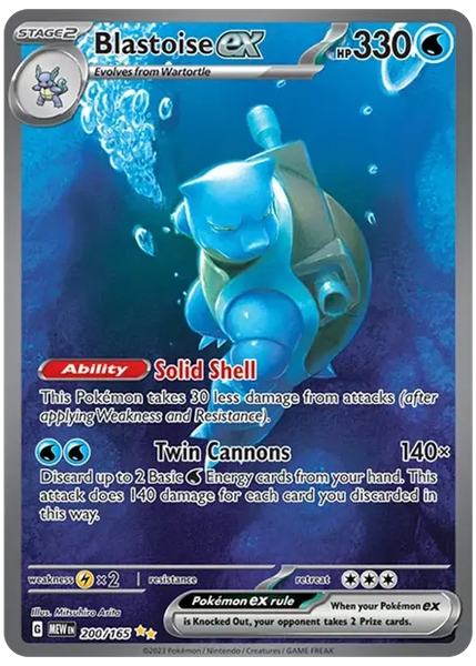 2023 Pokemon Mew EN-151 Blastoise EX Special Illustration Rare 200/165