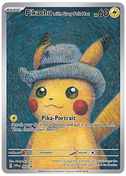 2023 Pokemon Svp EN-SV Black Star Promo Pikachu With Grey Felt Hat Pokemon X Van Gogh 085/SVP