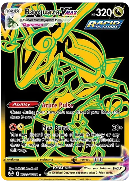 2022 Pokemon Sword & Shield Silver Tempest Full Art/Rayquaza Vmax Base TG29/TG30