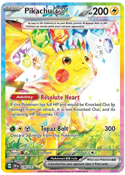 2024 Pokemon Ssp EN-Surging Sparks Pikachu EX Special Illustration Rare 238/191