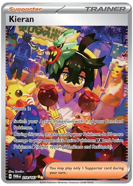 2024 Pokemon Twm EN-Twilight Masquerade Kieran Special Illustration Rare 218/167